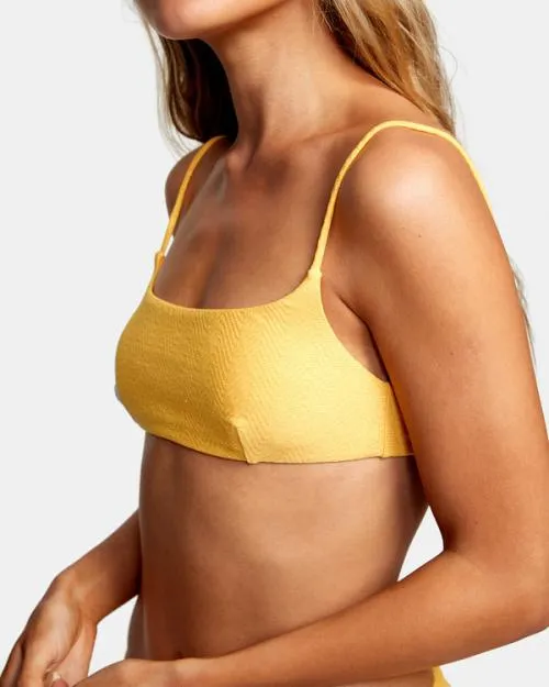 Rvca Brightside Bralette Bikini Top Marigold Women Bikini Tops