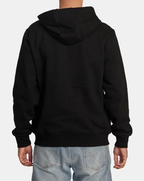 Rvca Chainmail ZipUp Hooded Sweatshirt Black Men Hoodies and Sweatshirts