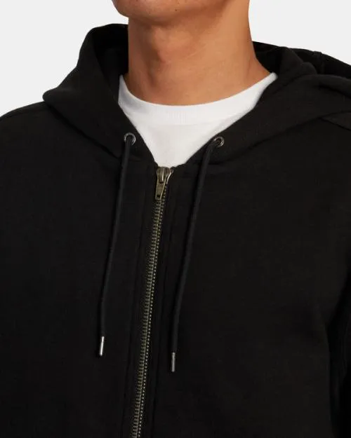 Rvca Chainmail ZipUp Hooded Sweatshirt Black Men Hoodies and Sweatshirts