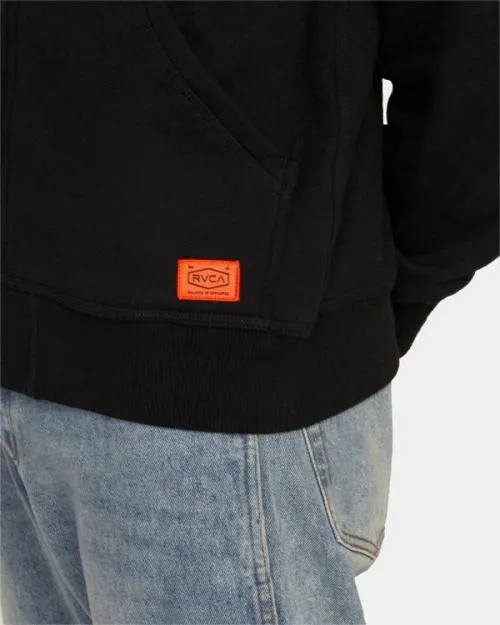Rvca Chainmail ZipUp Hooded Sweatshirt Black Men Hoodies and Sweatshirts