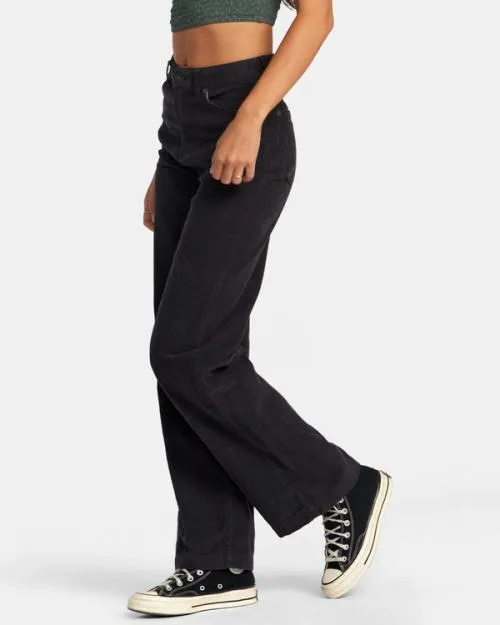 Rvca Coco Corduroy Wide Leg Pants Rvca Black Women Pants