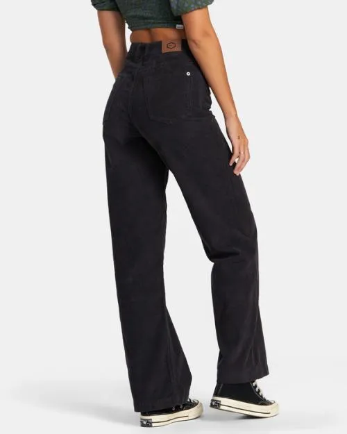 Rvca Coco Corduroy Wide Leg Pants Rvca Black Women Pants