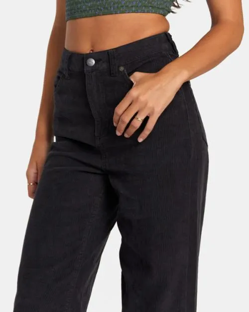 Rvca Coco Corduroy Wide Leg Pants Rvca Black Women Pants