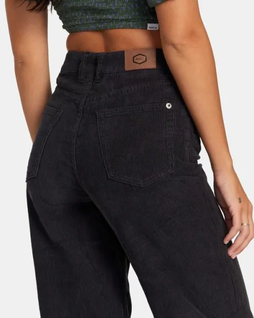 Rvca Coco Corduroy Wide Leg Pants Rvca Black Women Pants