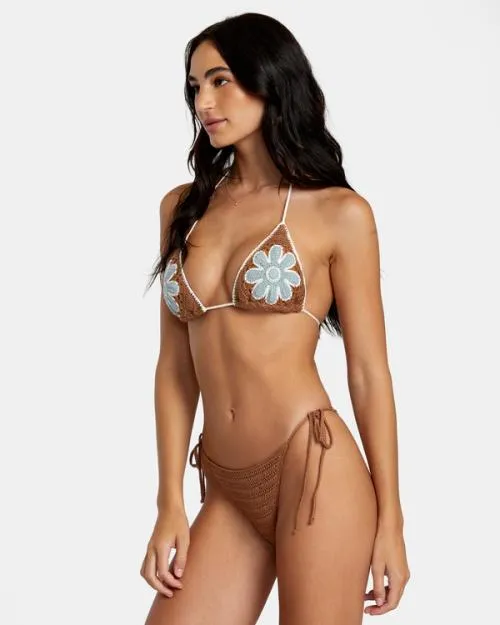 Rvca Cotton Crochet Side Tie Cheeky Bikini Bottoms Sienna Women Bikini Bottoms