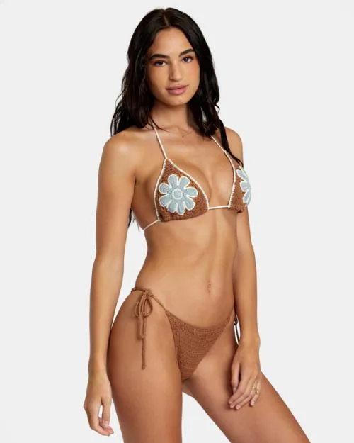 Rvca Cotton Crochet Side Tie Cheeky Bikini Bottoms Sienna Women Bikini Bottoms