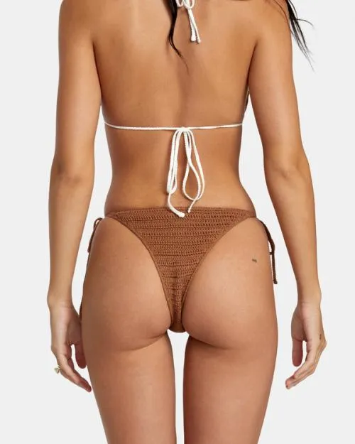 Rvca Cotton Crochet Side Tie Cheeky Bikini Bottoms Sienna Women Bikini Bottoms