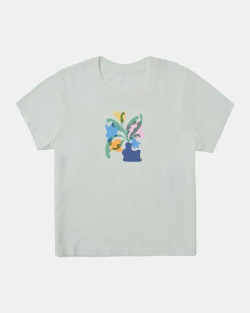 Rvca Cuttings TShirt Vintage White Women Tees and Tanks