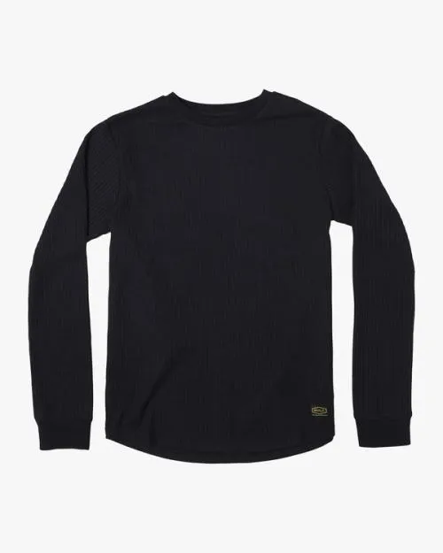 Rvca Day Shift Long Sleeve Thermal Shirt Black Men Tees and Tanks