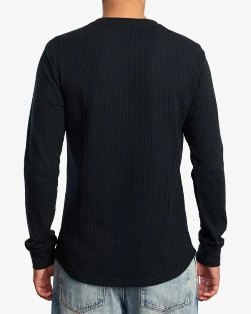 Rvca Day Shift Long Sleeve Thermal Shirt Black Men Tees and Tanks