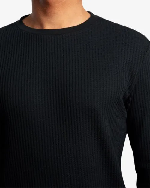 Rvca Day Shift Long Sleeve Thermal Shirt Black Men Tees and Tanks