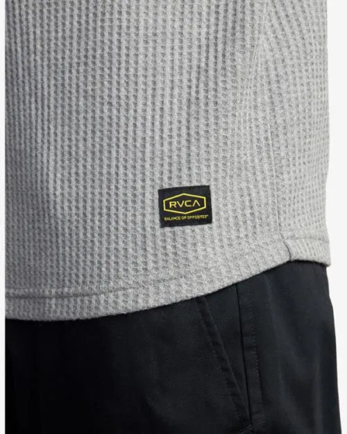 Rvca Day Shift Long Sleeve Thermal Shirt Grey Noise Men Tees and Tanks