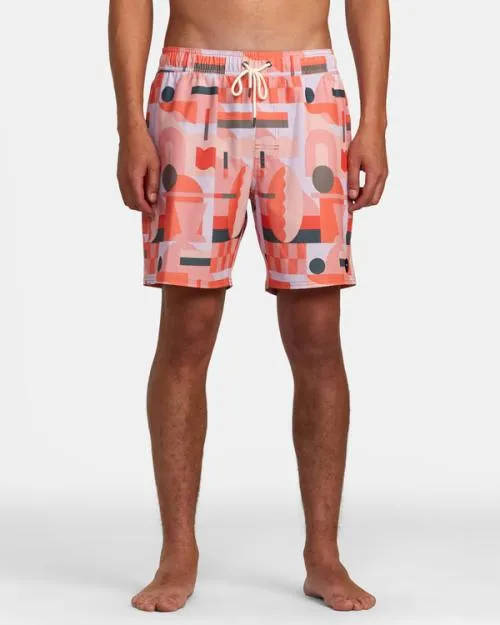 Rvca Jesse Brown 17034 Elastic Waist Boardshorts Fiesta Men Boardshorts