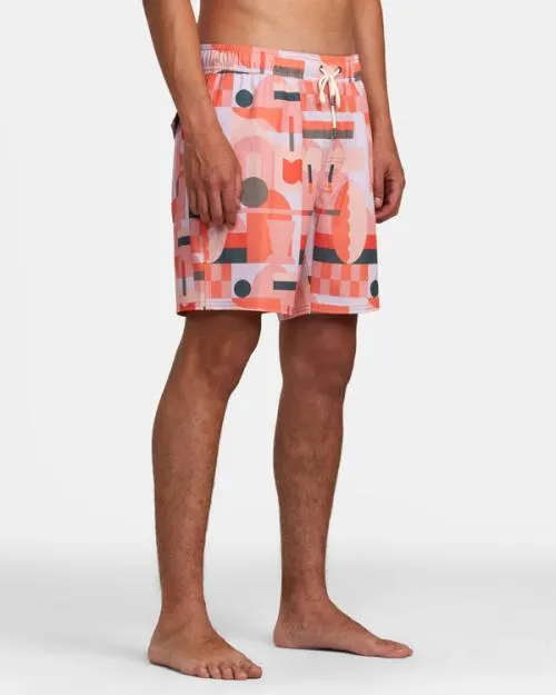 Rvca Jesse Brown 17034 Elastic Waist Boardshorts Fiesta Men Boardshorts