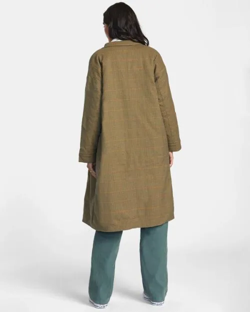 Rvca Last Class Coat Tan Women Jackets