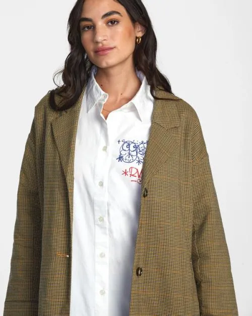 Rvca Last Class Coat Tan Women Jackets