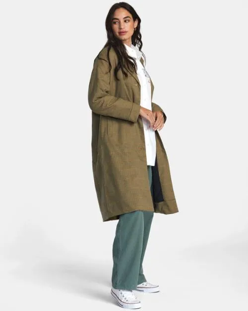 Rvca Last Class Coat Tan Women Jackets