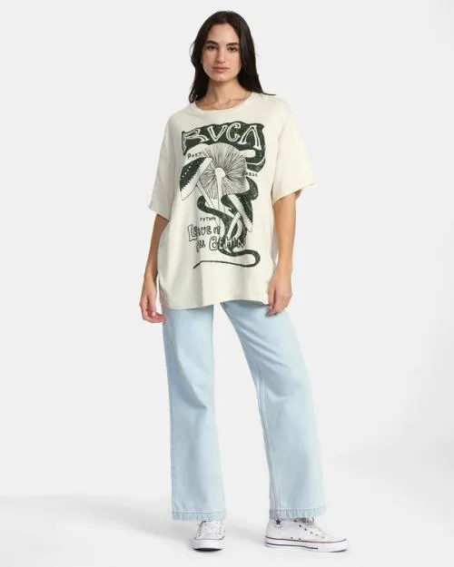 Rvca Leave Behind TShirt Latte Women Tees and Tanks