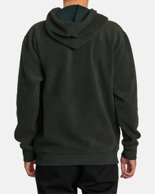 Rvca Letterman Hoodie Hunter Green Men Hoodies and Sweatshirts