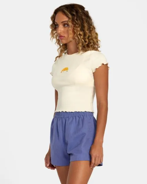 Rvca Linen Sawyer Elastic Waist Shorts Coast Women Shorts and Skirts