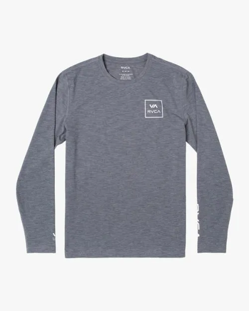 Rvca Long Sleeve Rashguard Heather Grey Surf Rashguards and Surf Tees