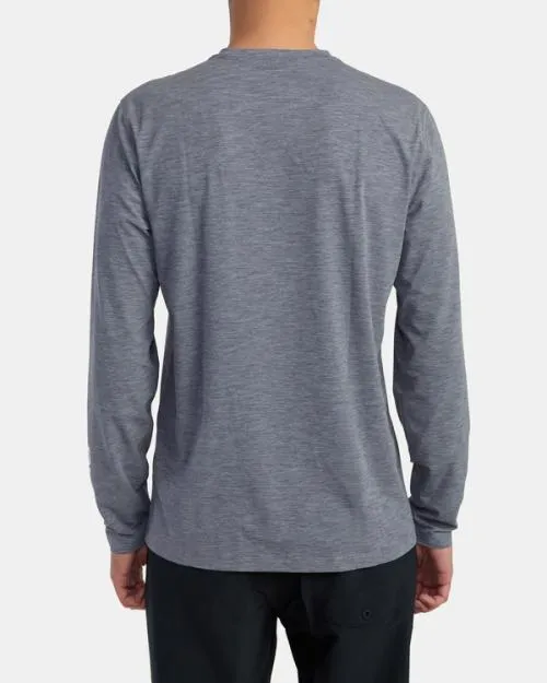 Rvca Long Sleeve Rashguard Heather Grey Surf Rashguards and Surf Tees