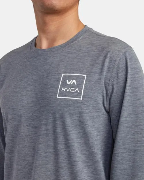 Rvca Long Sleeve Rashguard Heather Grey Surf Rashguards and Surf Tees