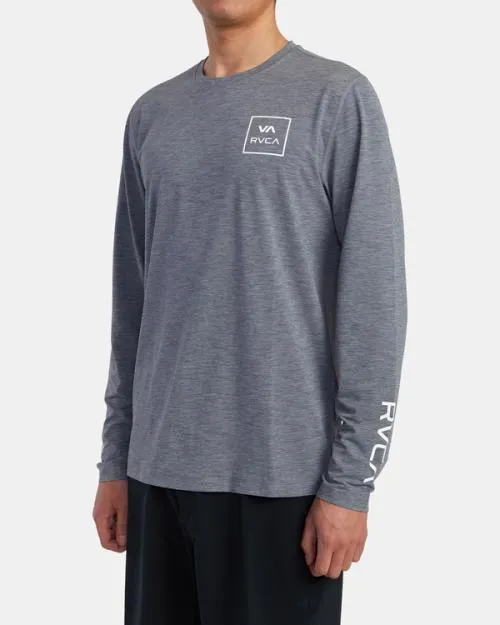 Rvca Long Sleeve Rashguard Heather Grey Surf Rashguards and Surf Tees