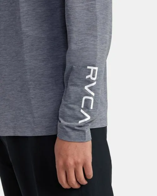 Rvca Long Sleeve Rashguard Heather Grey Surf Rashguards and Surf Tees