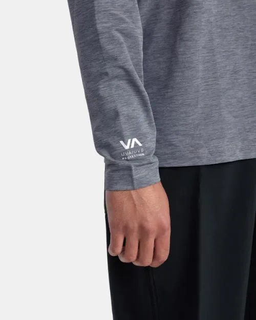 Rvca Long Sleeve Rashguard Heather Grey Surf Rashguards and Surf Tees