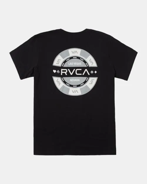 Rvca Lucky Chip Tee Black Men Tees and Tanks