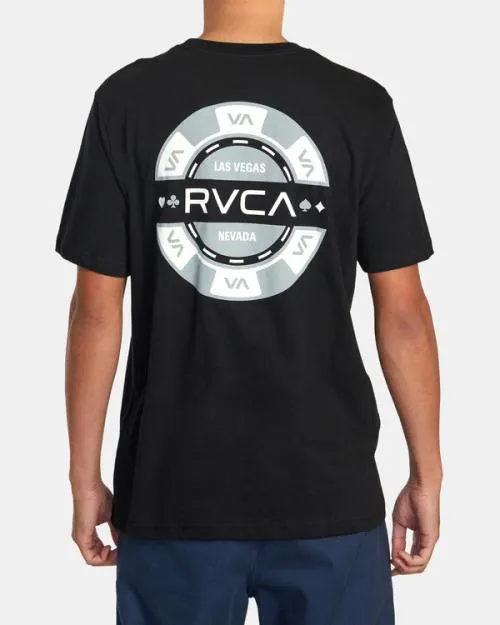 Rvca Lucky Chip Tee Black Men Tees and Tanks
