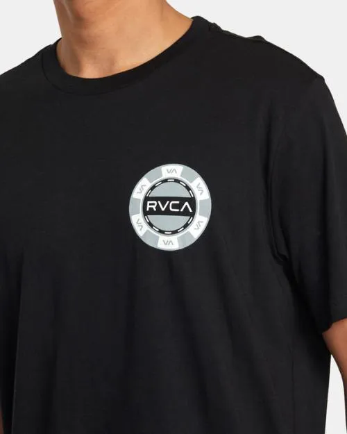 Rvca Lucky Chip Tee Black Men Tees and Tanks