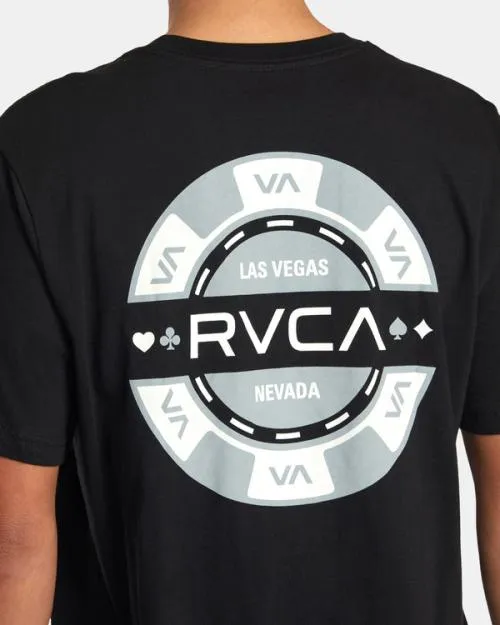 Rvca Lucky Chip Tee Black Men Tees and Tanks