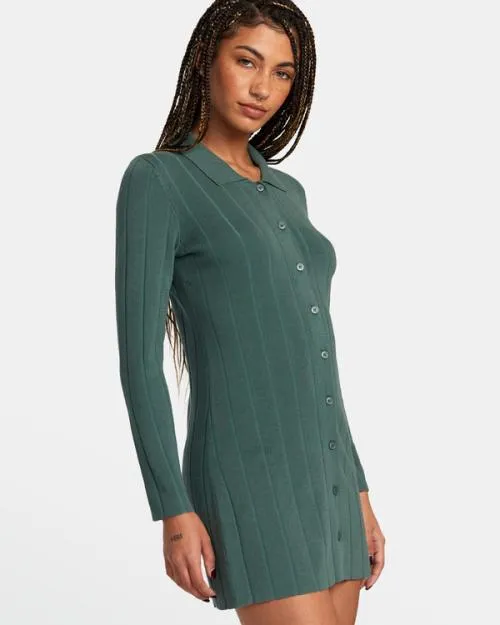 Rvca Meri Sweater Dress Spinach Women Dresses and Rompers