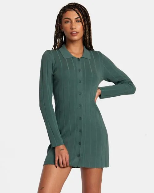 Rvca Meri Sweater Dress Spinach Women Dresses and Rompers