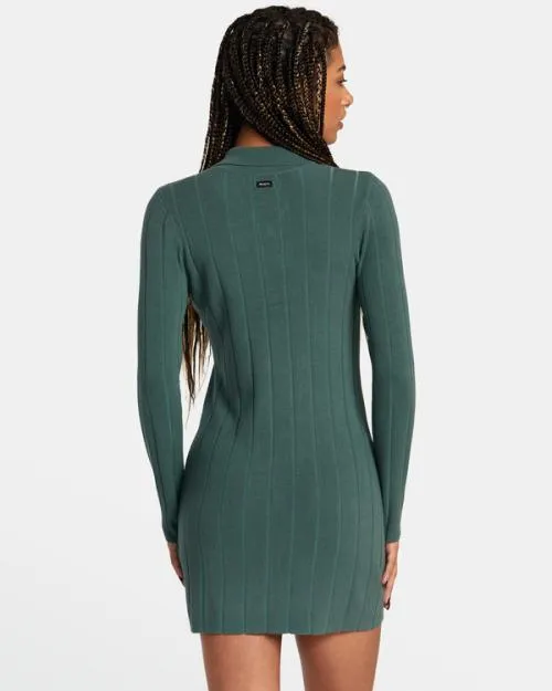 Rvca Meri Sweater Dress Spinach Women Dresses and Rompers
