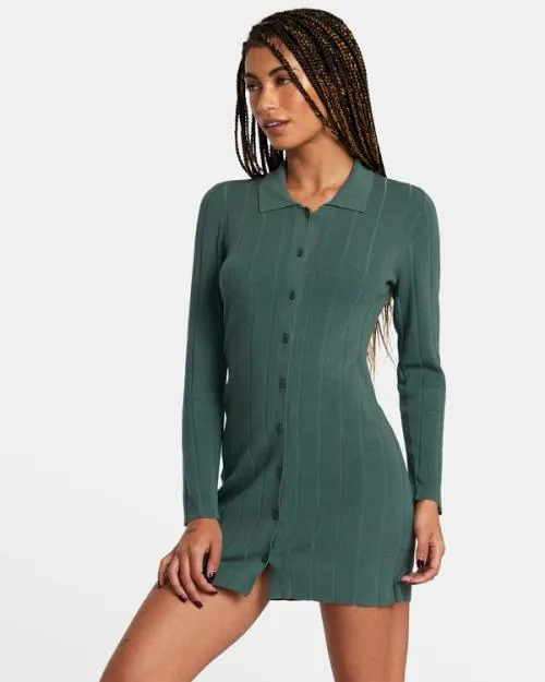 Rvca Meri Sweater Dress Spinach Women Dresses and Rompers