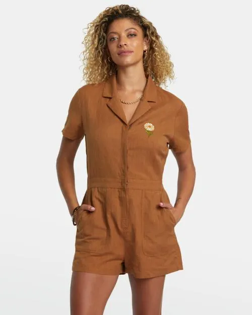 Rvca Nightshift Romper Sienna Women Dresses and Rompers
