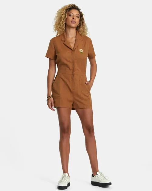Rvca Nightshift Romper Sienna Women Dresses and Rompers