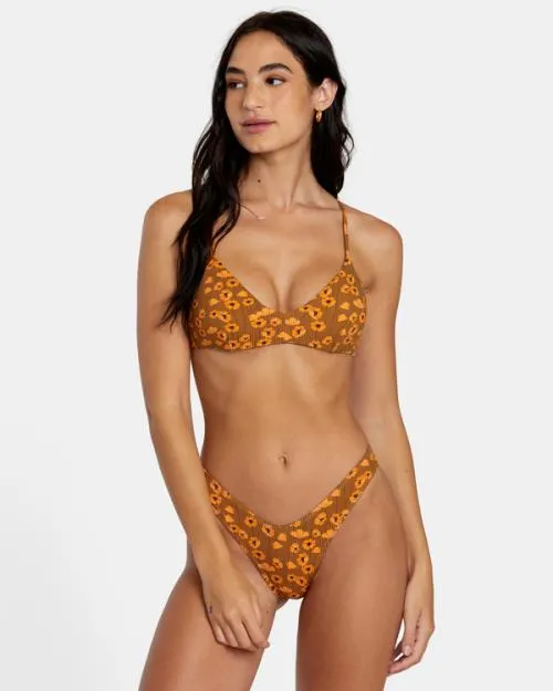 Rvca Poppy Eco Rib Crossback Bikini Top Sienna Women Bikini Tops