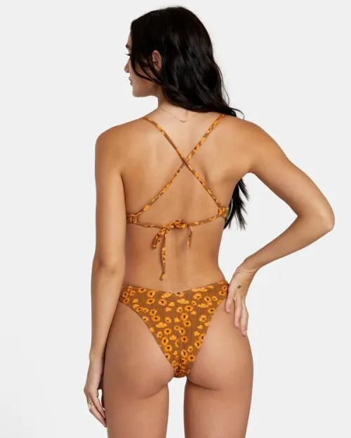 Rvca Poppy Eco Rib Crossback Bikini Top Sienna Women Bikini Tops