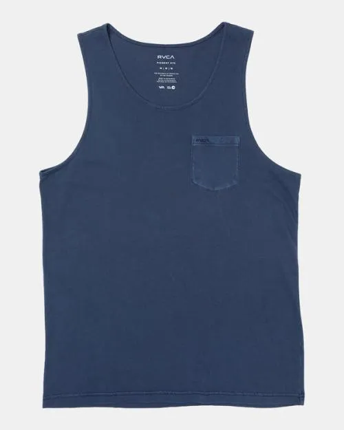 Rvca PTC Pigment Tank TShirt Moody Blue Men Tees and Tanks