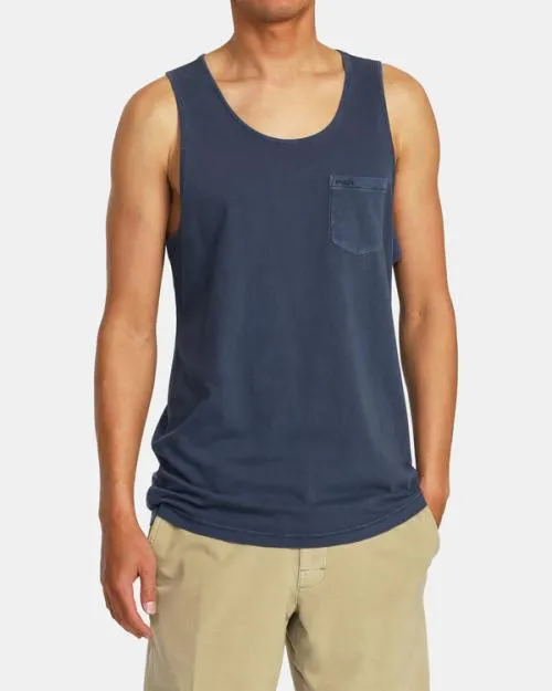 Rvca PTC Pigment Tank TShirt Moody Blue Men Tees and Tanks