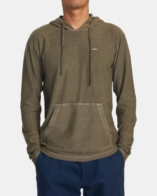 Rvca PTC Stripe Hoodie Mushroom Men Tees and Tanks