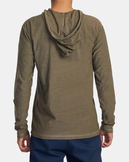 Rvca PTC Stripe Hoodie Mushroom Men Tees and Tanks