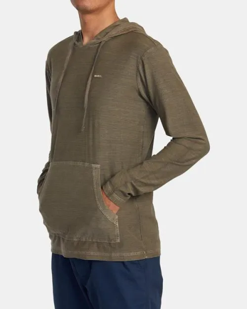 Rvca PTC Stripe Hoodie Mushroom Men Tees and Tanks