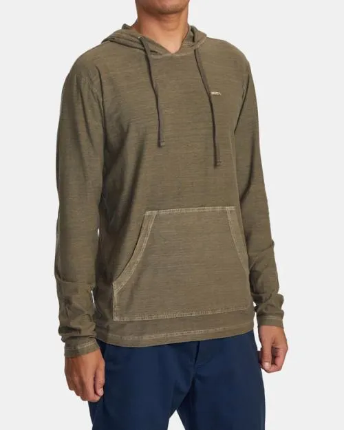 Rvca PTC Stripe Hoodie Mushroom Men Tees and Tanks