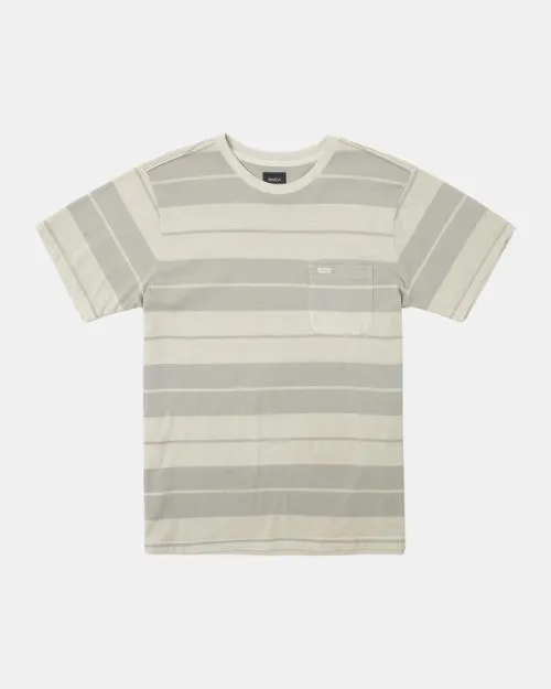 Rvca PTC Stripe TShirt Silver Bleach Men Short Sleeves