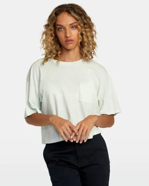 Rvca PTC Tee Sky Blue Women Tees and Tanks